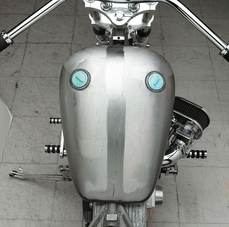 Drag Specialties Rubber-Mount Quickbob™ Gas Tank QuickBob® Fuel Tank Raw Silver Smooth Top Fatbob Steel - 011651-BX38