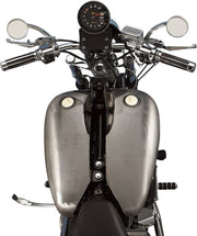 Drag Specialties 2" Extended Two-Piece Flat-Side Gas Tank Set Fuel Tank Raw Silver Extended 2" Flatside