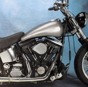 Drag Specialties 2" Extended Two-Piece Flat-Side Gas Tank Set Fuel Tank Raw Silver Extended 2" Flatside