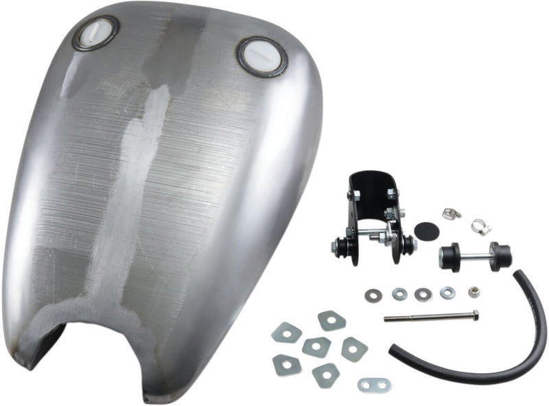 Drag Specialties Extended Smooth-Top QuickBob™ Rubber-Mount Gas Tank Raw Silver Smooth Top QuickBob® Steel Each