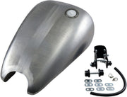 Drag Specialties Extended Smooth-Top QuickBob™ Rubber-Mount Gas Tank Raw Silver Smooth Top QuickBob® Steel Each