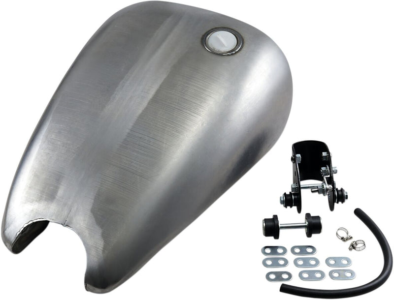 Drag Specialties Extended Smooth-Top QuickBob™ Rubber-Mount Gas Tank Raw Silver Smooth Top QuickBob® Steel Each