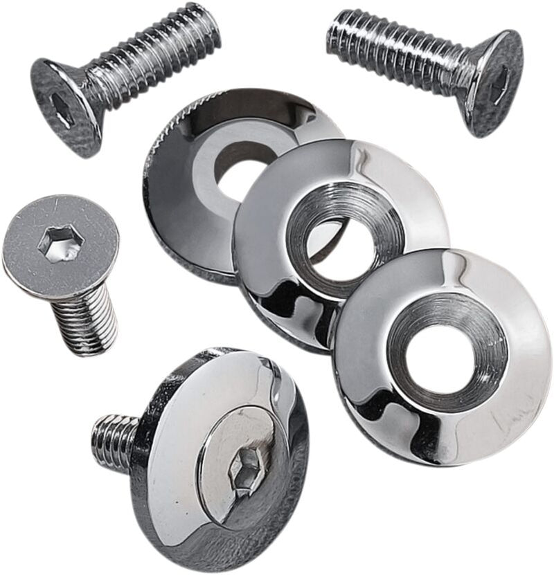 Drag Specialties Custom Bolt Kit for Flat Side Tanks Chrome Silver Flatside Fuel Tank Aluminium