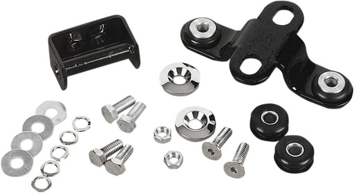 Drag Specialties Custom One-Piece Gas Tank Mounting Kit Black Chrome Silver Fuel Tank Aluminium Rubber