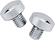 Drag Specialties Chrome Knurled Bolt Kit for Softail Seat Silver Pair - 74549