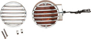 Drag Specialties Turn Signal Lens Grilles Chrome Front Rear Plastic Pair