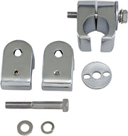 Drag Specialties Chrome Universal Accessory Mounts Clamp Polished Silver Steel Pair - 720218-SC2
