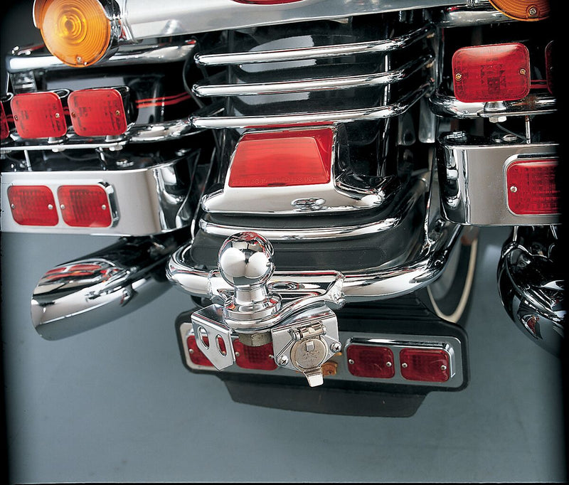 Drag Specialties Ball Mount Trailer Hitch Receptacle Kit Hitch Wiring Receptacle Chrome Complete - 725558-BC324