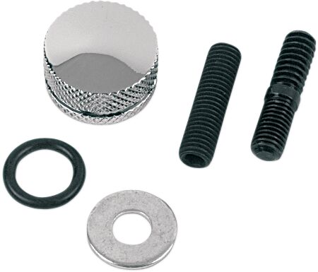 Drag Specialties Seat Mounting Knob Black Chrome Silver Knurled Aluminium Kit