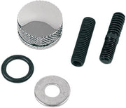 Drag Specialties Seat Mounting Knob Black Chrome Silver Knurled Aluminium Kit - 902132 SC-1