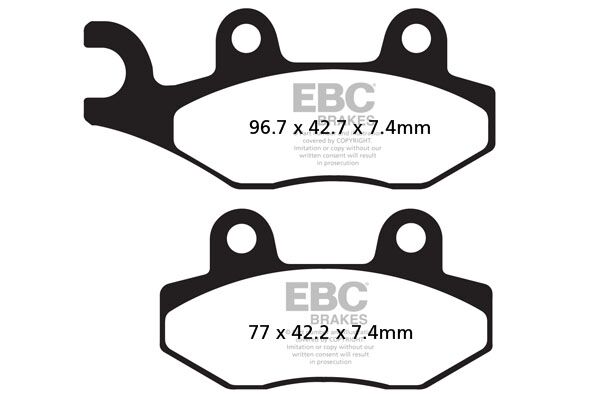 EBC Sport Carbon "X" Brake Pads FA-TT Series Front Front Left Semi-Sintered Metal Carbon Graphite Set of 2