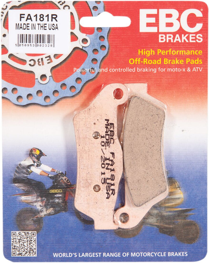 EBC Long-Life Sintered "R" Brake Pads FA-R Series Front Rear Sintered Metal Bronze Set of 2 - FA181R