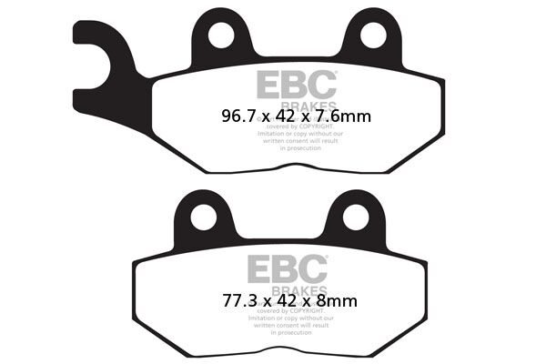 EBC Organic Base "FA" Brake Pads for 1992-1998, 2016-2024 TRIUMPH FA Series Front Left Rear Left Aramid Fibre Set of 2