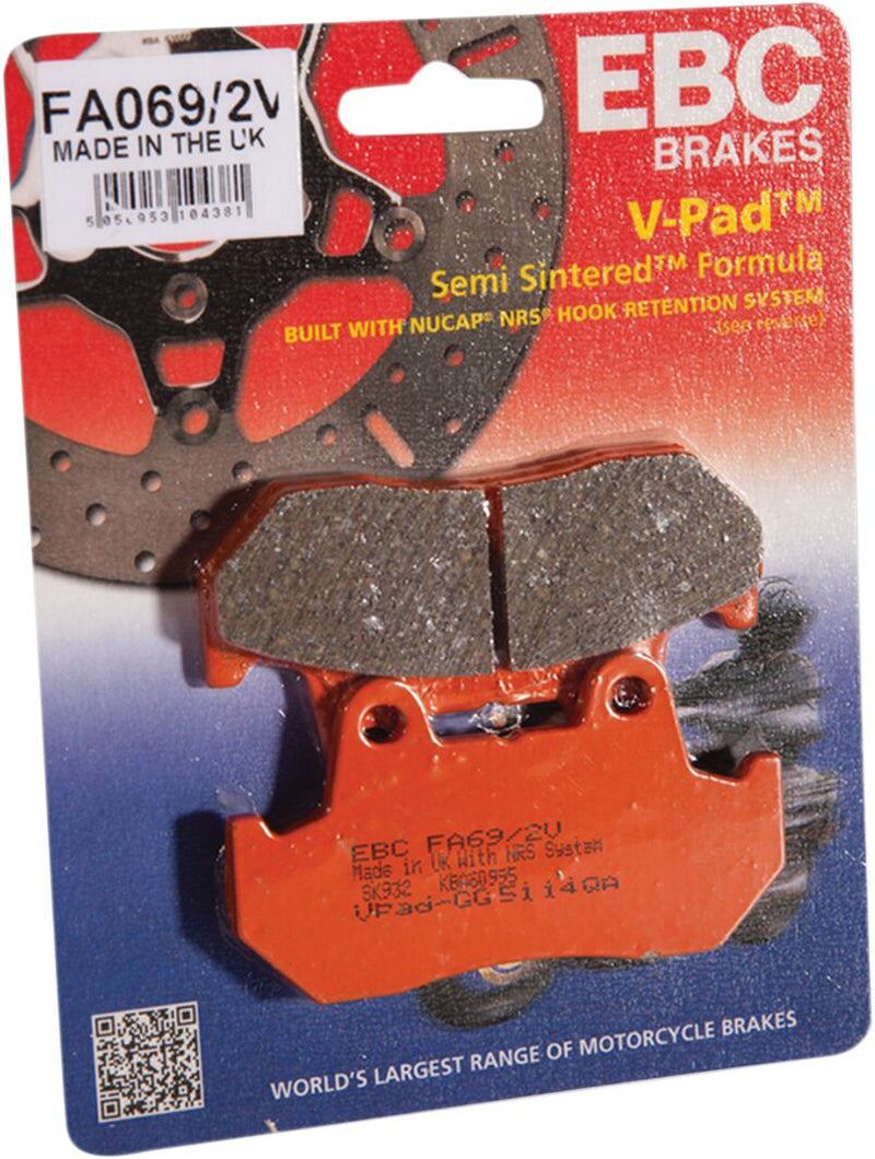 EBC Organic Base "FA" Brake Pads for 1981-1984, 1987-1998 HONDA FA Series Front Aramid Fibre Set of 2 - FA069/2