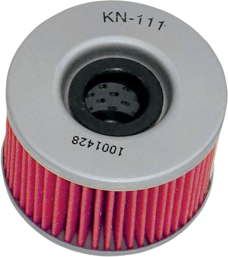 K & N Performance Oil Filter for 1977-1993, 2001-2024 HONDA Red Silver Standard Cartridge - KN-111