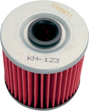 K & N Performance Oil Filter for 1976-2018, 2021-2023 KAWASAKI Red Silver Standard Cartridge - KN-123