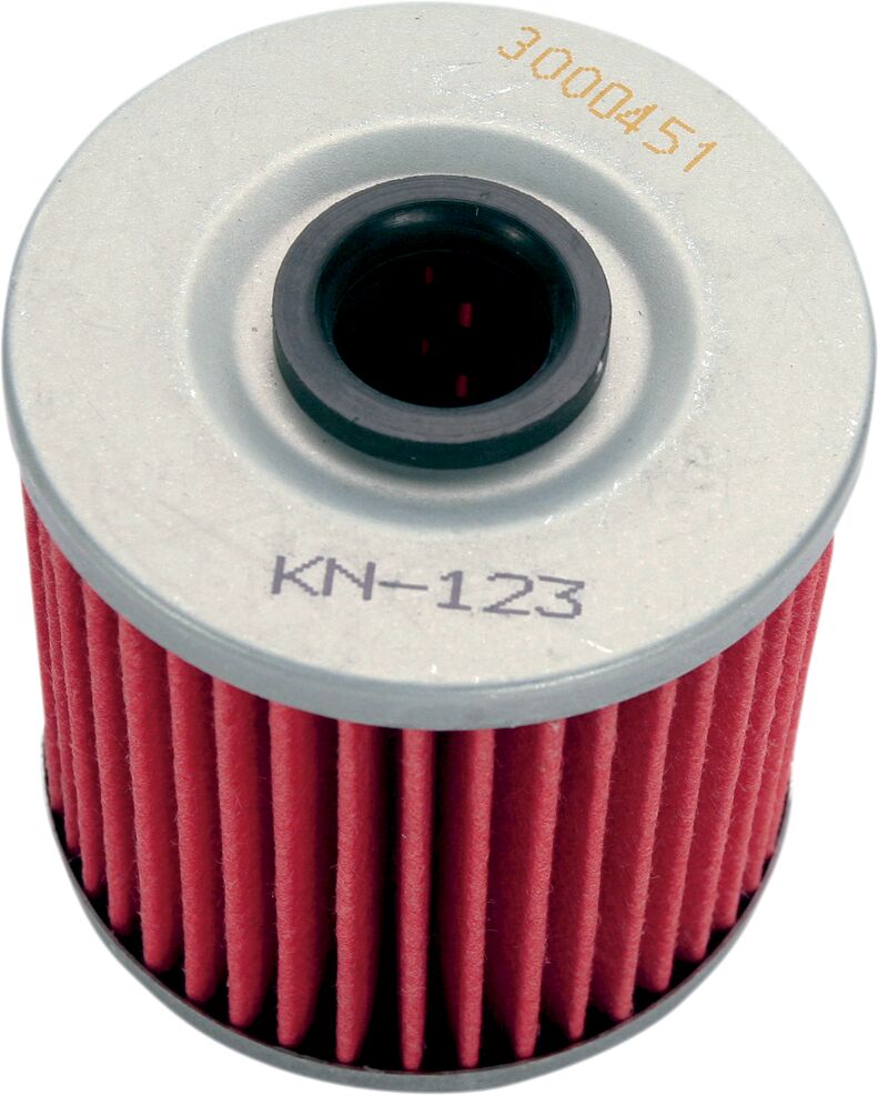 K & N Performance Oil Filter for 1976-2018, 2021-2023 KAWASAKI Red Silver Standard Cartridge - KN-123