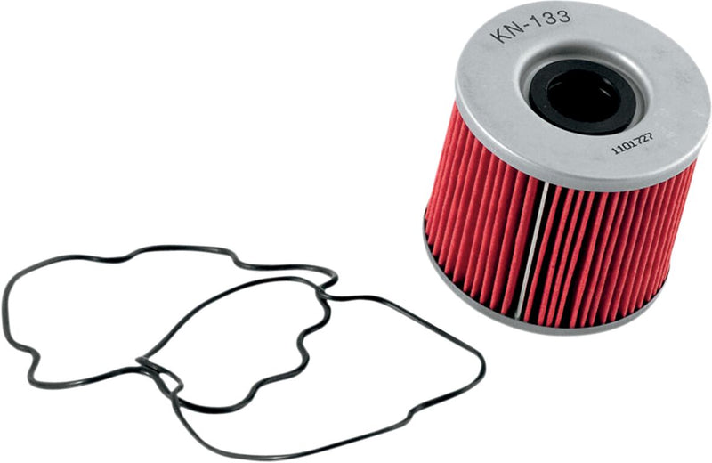 K & N Performance Oil Filter Red Silver Standard Cartridge - KN-133