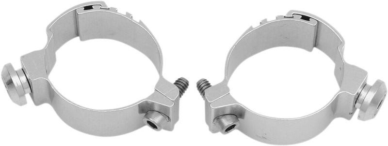 Memphis Shades Metric Fork/Handlebar Custom Mounting Clamps Fork Clamp Silver Adjustable Aluminium Pair - MEM9955