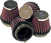 K & N Clamp-On Air Filters Chrome Red 4 Pack