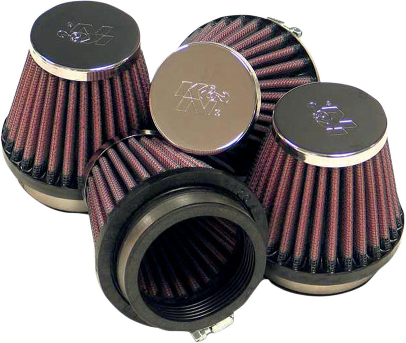 K & N Clamp-On Air Filters Chrome Red 4 Pack - RC-2344