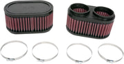 K & N Clamp-On Air Filters Black Red Pair