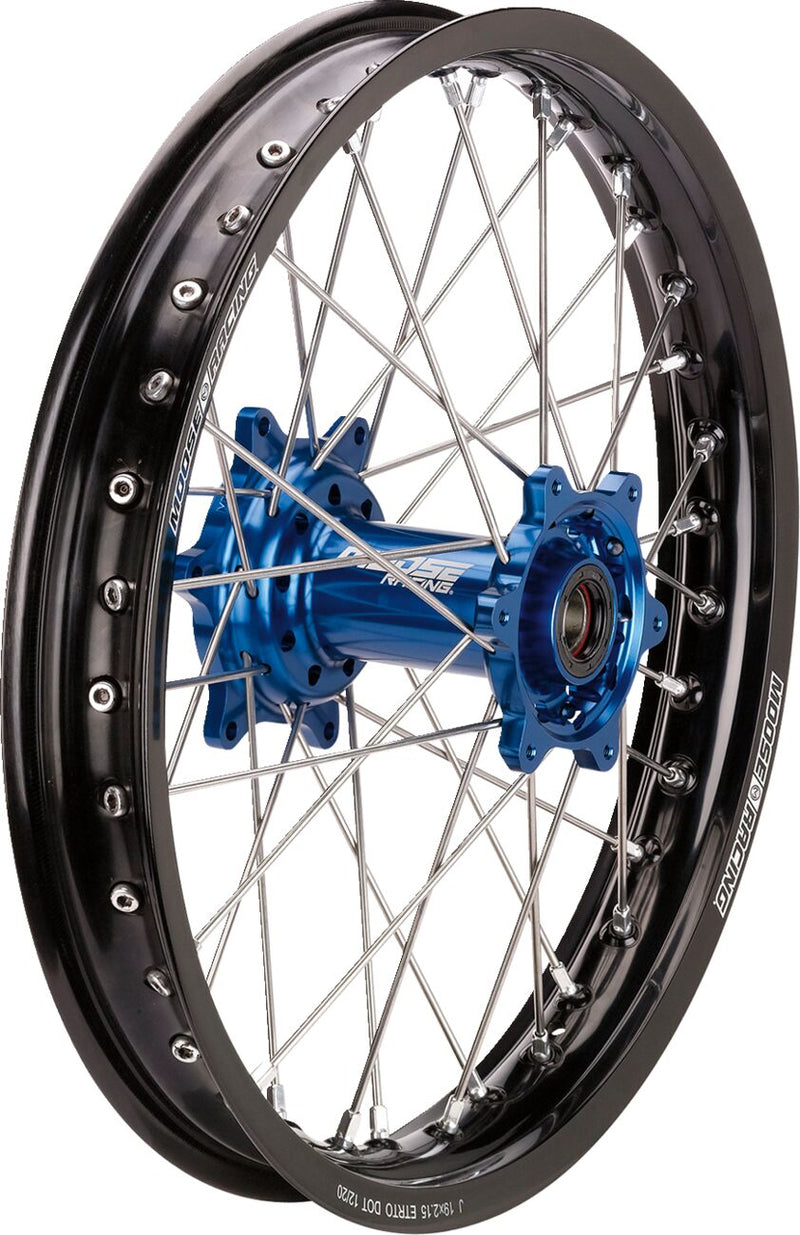 Moose Offroad Hard-parts SX-1 Complete Wheel - 19x2.15 - Rear - Anodised,  Black,  Blue - YR-21519-BKBU