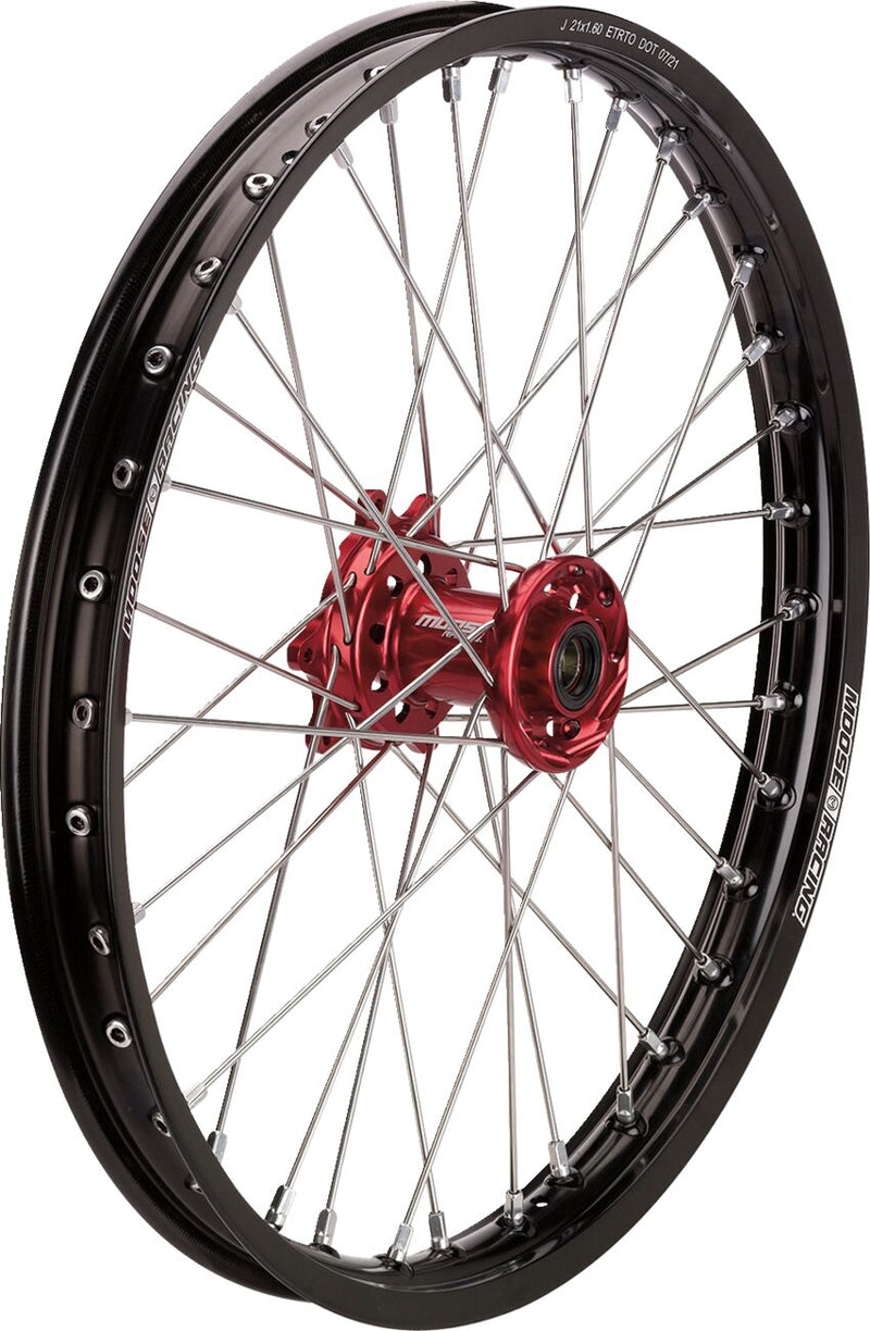 Moose Offroad Hard-parts SX-1 Complete Wheel - Front, Anodised, Black, Red - BF-160-21BKRD