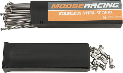 Moose Offroad Hard-parts Stainless Steel Spoke Set - Front, Natural, Silver - 1-22-301-S