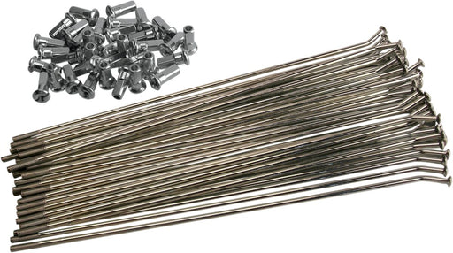 Moose Offroad Hard-parts Coated Steel Spoke Set - Front, Chrome-Plated, Coated, Silver - 1-20-111-S