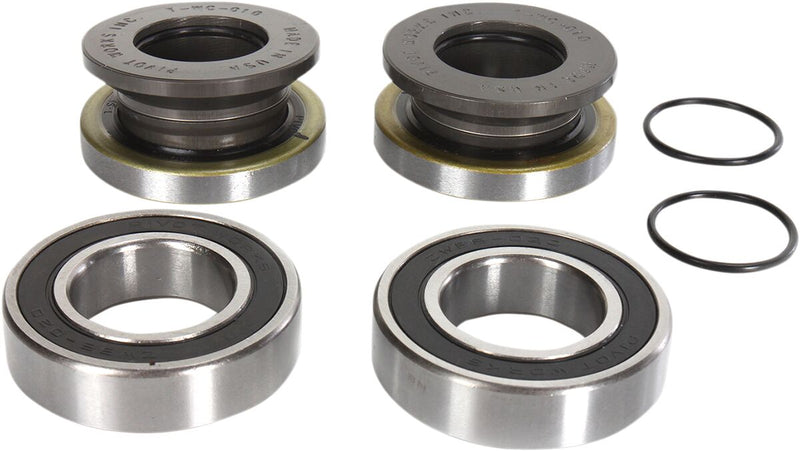 Pivot Works Watertight Wheel Bearing with Collar Kit - Rear, Anodised, Black, Silver