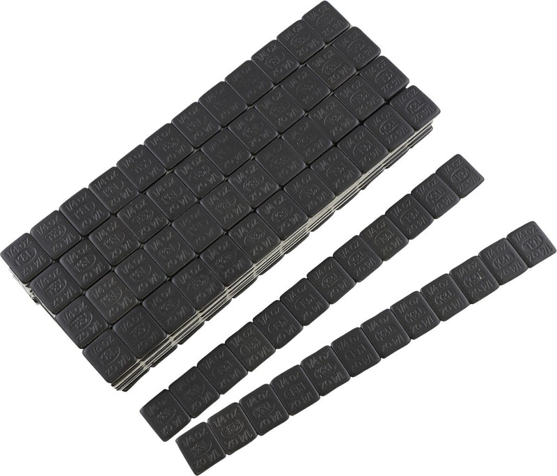 K&L SUPPLY Quickstick Wheel Weights - Black, Powder-Coated, Adhesive Stick-On, Rectangle - 32-8124