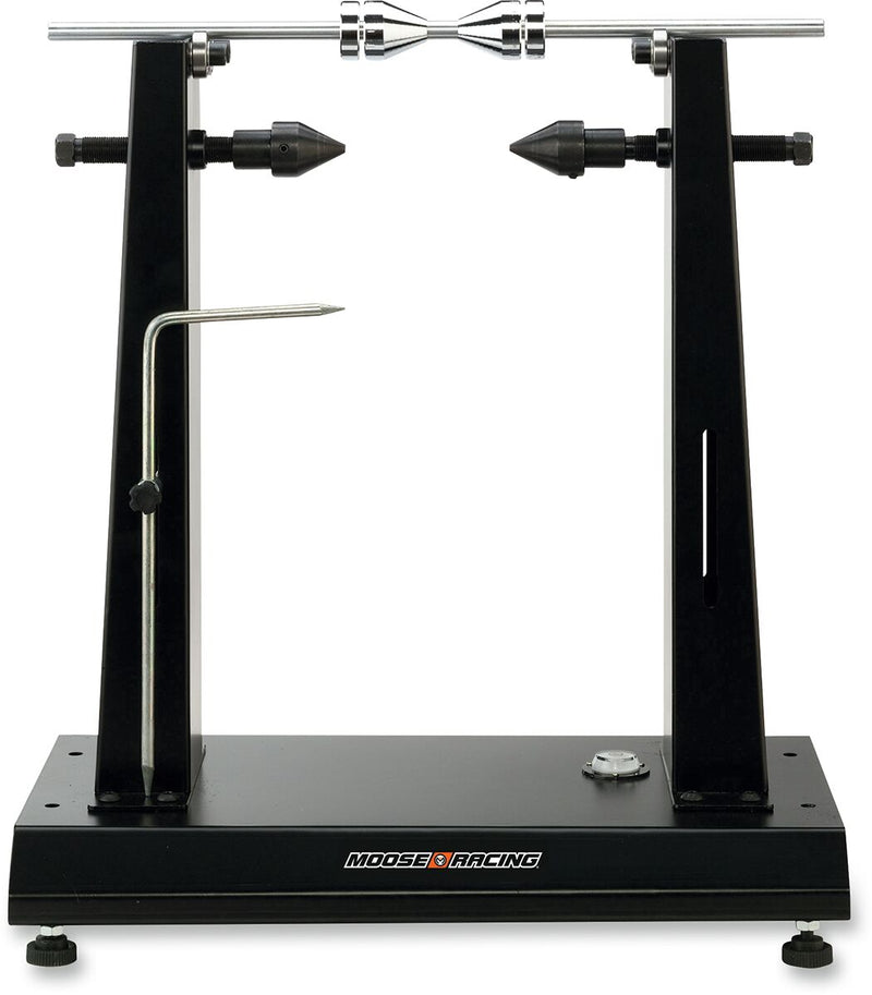 Moose Offroad Hard-parts Wheel Truing and Balancing Stand - Black, Powder-Coated, Balancing, Truing, Wheel