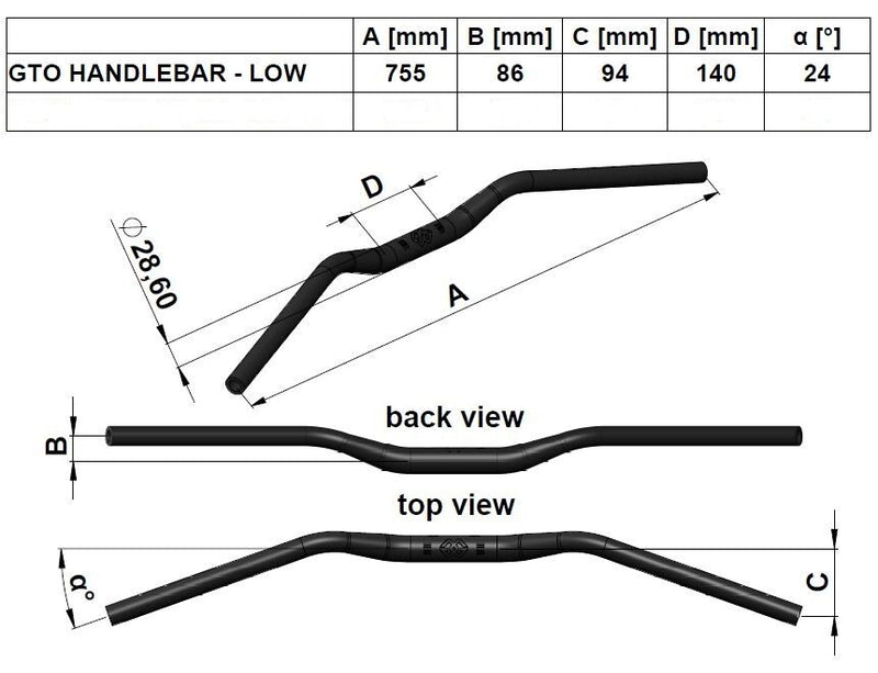 Gilles Tooling GT Oversize Low Handlebar - Gold