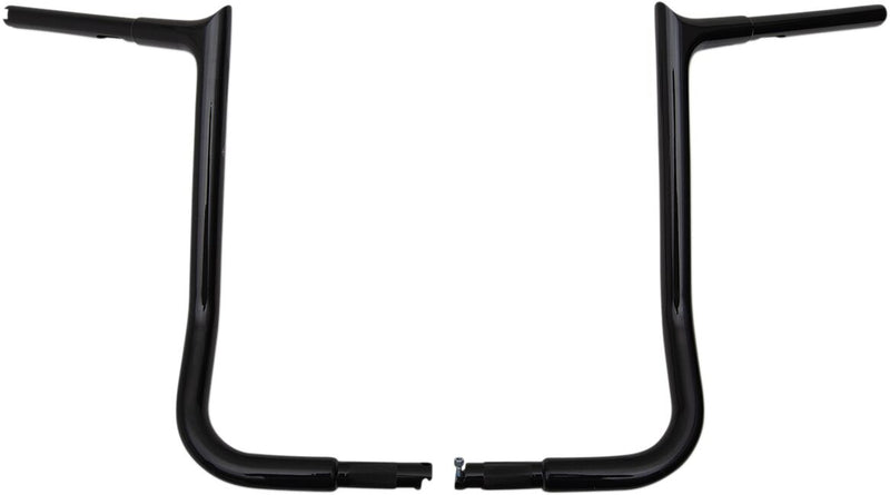 FAT Baggers INC. 1-1/4" EZ Install Pointed Top Handlebar - Black, Gloss - 905016-B