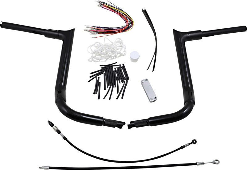 FAT Baggers INC. 1-1/2" EZ Install Pointed Top Handlebar Kit - Black, Gloss - 809114-B