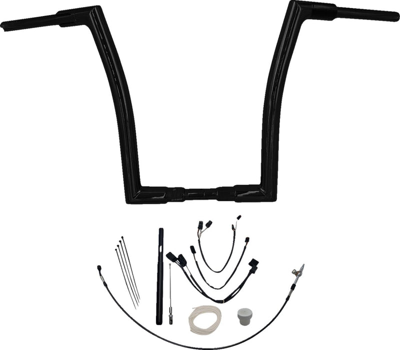 FAT Baggers INC. 1-1/2" EZ Install Flat Top Handlebar Kit - Black, Gloss - 619616-B