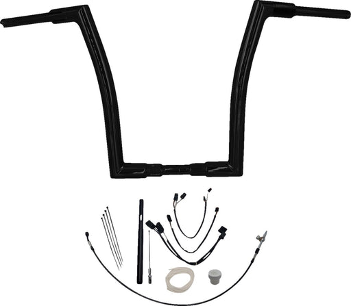 FAT Baggers INC. 1-1/2" EZ Install Flat Top Handlebar Kit - Black, Gloss - 619616-B