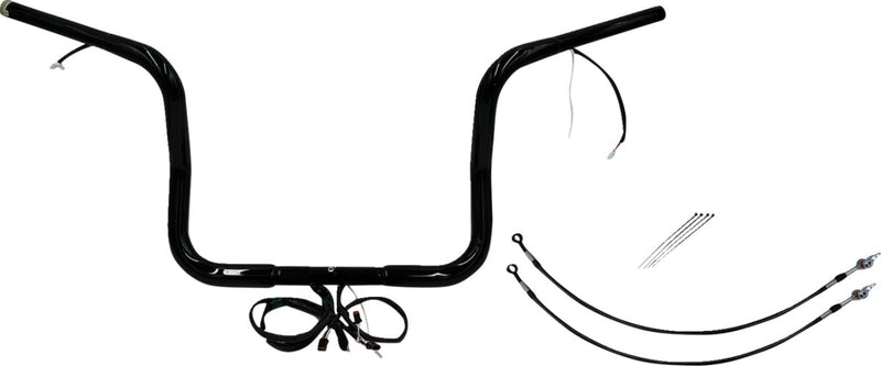 FAT Baggers INC. EZ Install Wired 1-1/4" Round Top Handlebar Kit - Black, Gloss - 901512-B