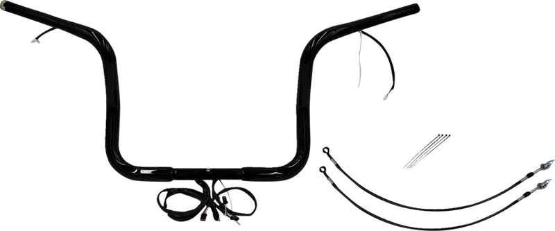 FAT Baggers INC. EZ Install Wired 1-1/4" Round Top Handlebar Kit - Black, Gloss - 902512-B