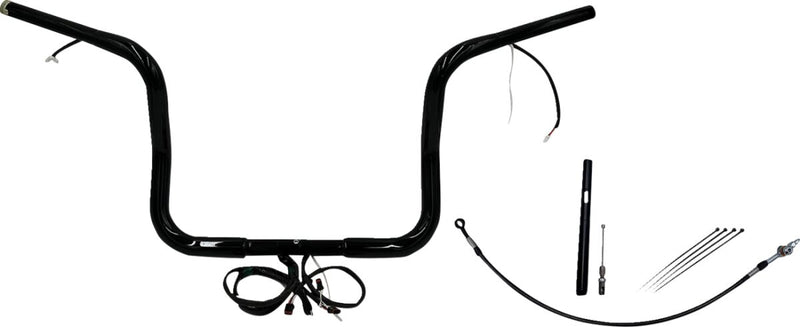 FAT Baggers INC. EZ Install Wired 1-1/4" Round Top Handlebar Kit - Black, Gloss - 912512-B