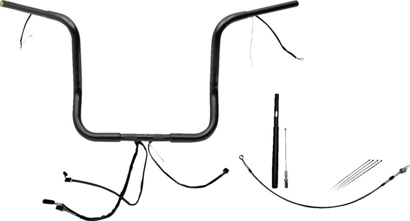 FAT Baggers INC. EZ Install Wired 1-1/4" Round Top Handlebar Kit - Black, Gloss - 912514-B