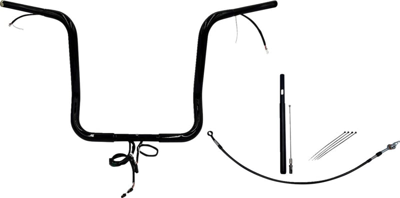 FAT Baggers INC. EZ Install Wired 1-1/4" Round Top Handlebar Kit - Black, Gloss - 912516-B