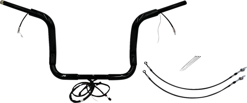 FAT Baggers INC. EZ Install Wired 1-1/2" Round Top Handlebar Kit - Black, Gloss - 801512-B