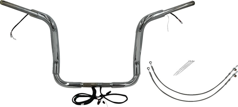 FAT Baggers INC. EZ Install Wired 1-1/2" Round Top Handlebar Kit - Chrome - 802514