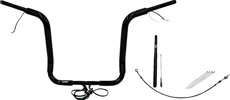 FAT Baggers INC. EZ Install Wired 1-1/2" Round Top Handlebar Kit - Black, Gloss - 812416-B