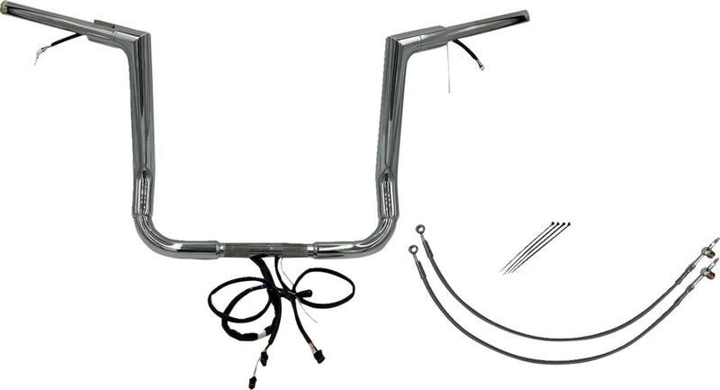 FAT Baggers INC. EZ Install Wired 1-1/2" Flat Top Handlebar Kit - Chrome - 601214
