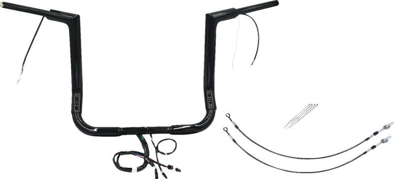 FAT Baggers INC. EZ Install Wired 1-1/2" Flat Top Handlebar Kit - Black, Gloss - 601214-B