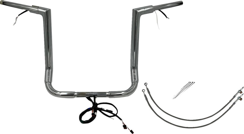 FAT Baggers INC. EZ Install Wired 1-1/2" Flat Top Handlebar Kit - Chrome - 601216