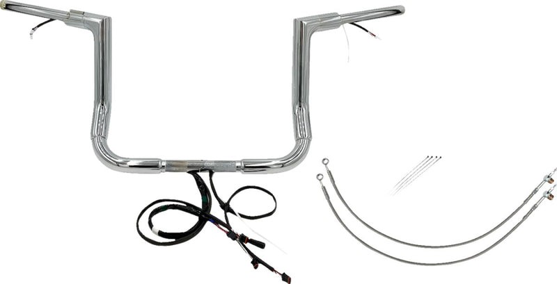 FAT Baggers INC. EZ Install Wired 1-1/2" Flat Top Handlebar Kit - Chrome - 602212